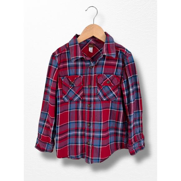 Tea Collection Red and Blue Flannel Shirt, Size 8 - Picture 7 of 7